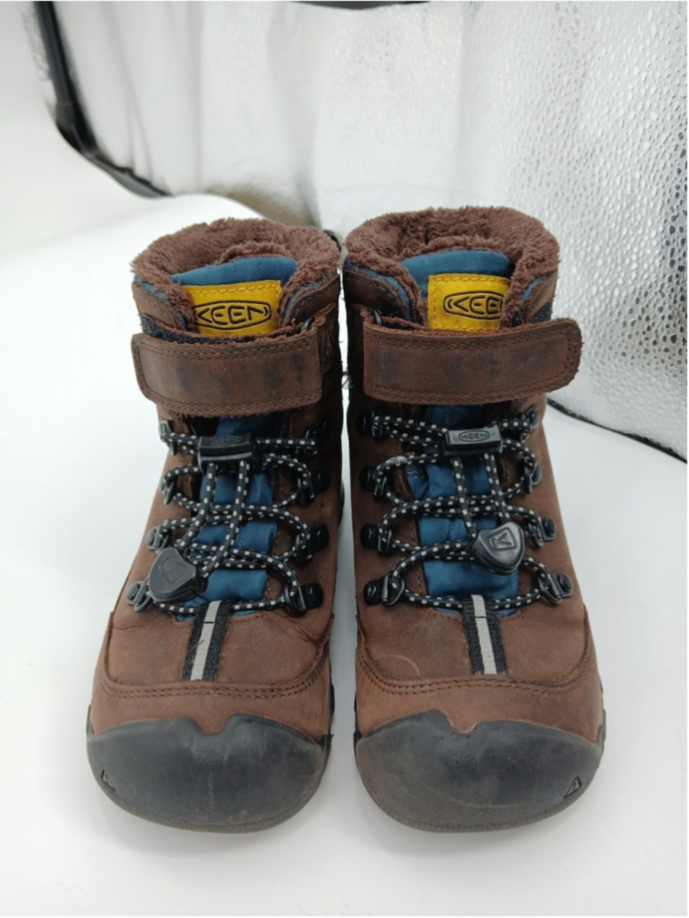 Keen Kanibou Waterproof Boots Little Kids Size 9 Brown/ Blue
